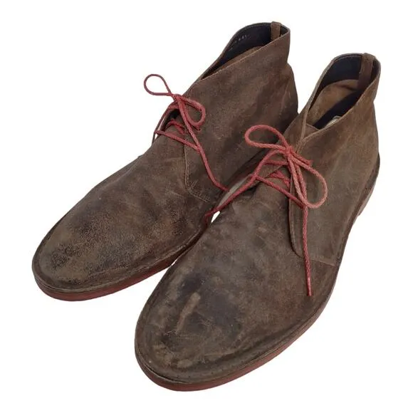 COLE HAAN Mens Brown Chukka Ankle Boots Sz 11 Leather Basic Suede Casual Shoes