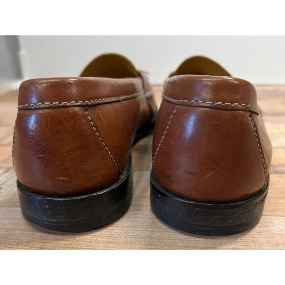 Cole Haan Mens Brown Leather Tassel Loafers 9D