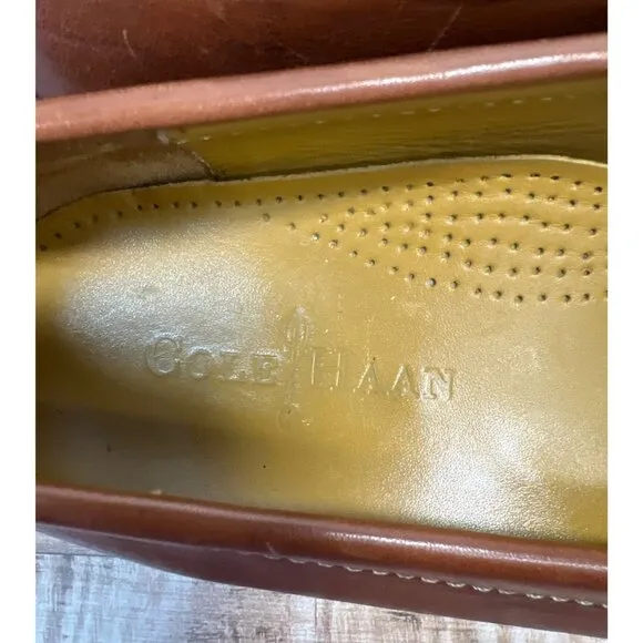 Cole Haan Mens Brown Leather Tassel Loafers 9D
