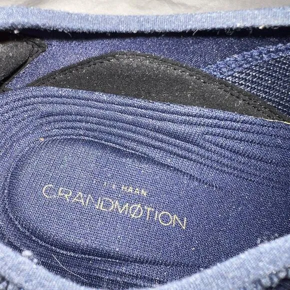 Cole Haan Men’s Grand Motion Navy Blue Knit Sneakers Leather Accents Size 8.5