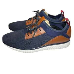 Cole Haan Men’s Grand Motion Navy Blue Knit Sneakers Leather Accents Size 8.5