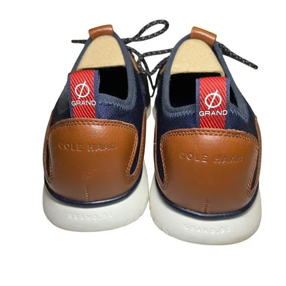 Cole Haan Men’s Grand Motion Navy Blue Knit Sneakers Leather Accents Size 8.5