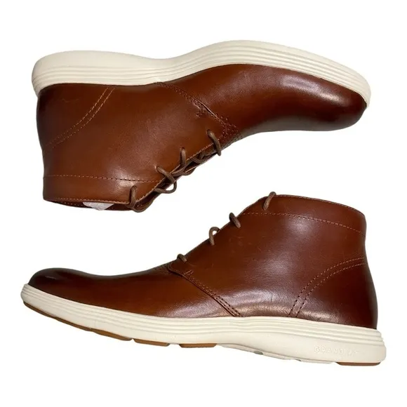 Cole Haan Mens Grand Tour sz 8 M Chukka Boots Woodbury and Ivory Soles NWOB