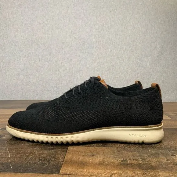 Cole Haan Men’s Size 13 Knit 2.ZeroGrand Comfort Oxford Sneakers Black Shoes
