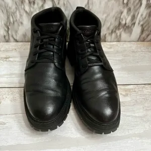 Cole Haan Mens Size 9 Black Leather Tahoe Featherfeel Ankle Lace Up Lug Boots