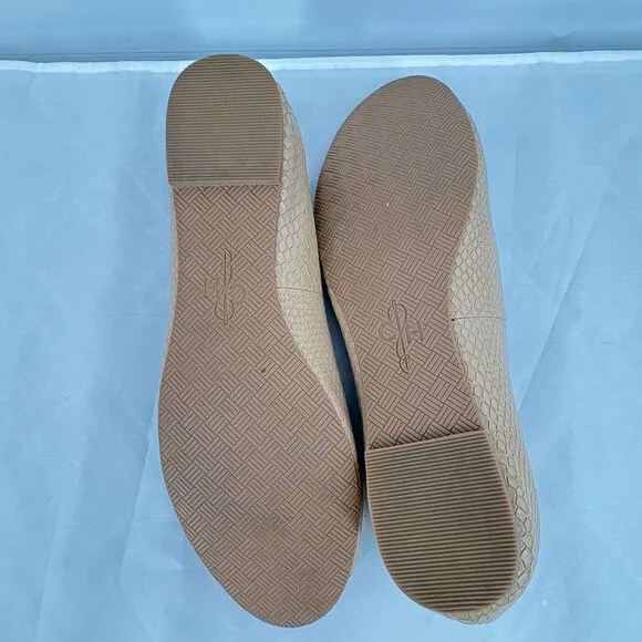 Cole Haan Morgan Peep Toe Ballet Flats, Sz 9B, Beige Snakeskin Pattern Neutral