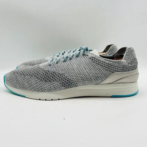 Cole Haan Shoes Mens 9 Gray Blue Oxford Stitchlite Knit Comfort Sneakers Wingtip