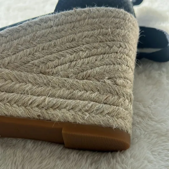 Cole Haan Sz 8.5 Cloudfeel Hampton Leather Top Knot Espadrille Wedge Sandals NEW