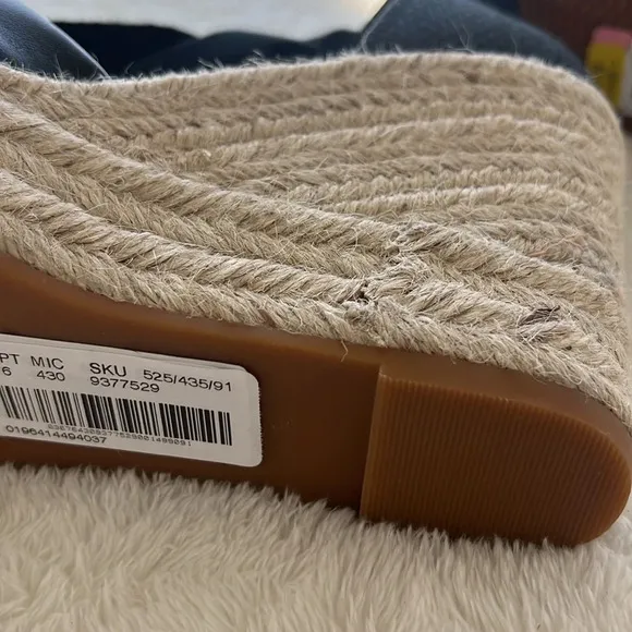 Cole Haan Sz 8.5 Cloudfeel Hampton Leather Top Knot Espadrille Wedge Sandals NEW