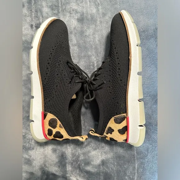Cole Haan ZerØgrand Black Jaguar Print Sneakers Women Size 8 1/2 B