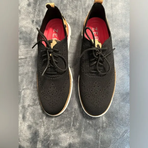 Cole Haan ZerØgrand Black Jaguar Print Sneakers Women Size 8 1/2 B