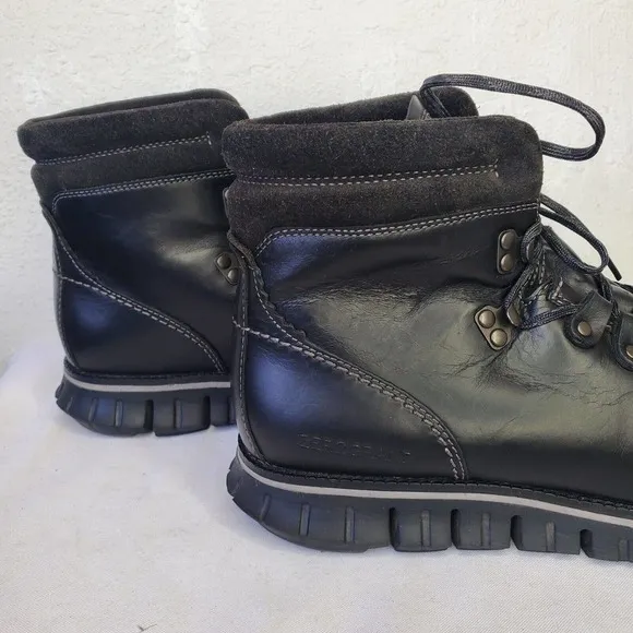 Cole Haan Zero Grand Black Leather Lightweight Hiking Boots