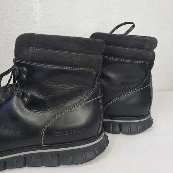 Cole Haan Zero Grand Black Leather Lightweight Hiking Boots