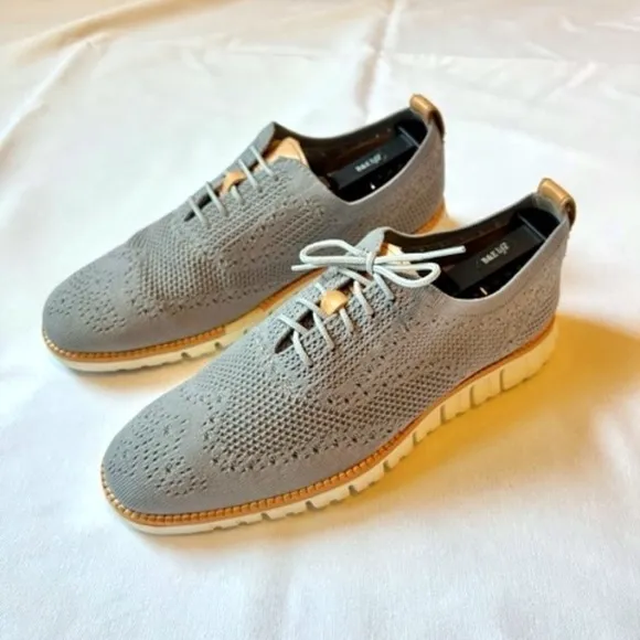 Cole Haan ZeroGrand Knit 'Wingtip' in Gray/White sz 7​​​​​​​​​​​​​​​​​​
