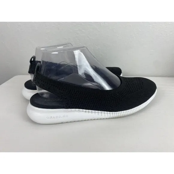 Cole Haan Zerogrand Stitchlite Slingback Sneakers Black Knit/Optic, Women’s 7 B