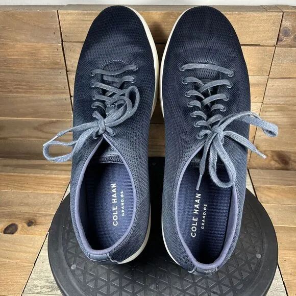 Cole Haan Grand OS Crosscourt II Mens Size 13M Blue Knit Lace Up Casual Sneakers