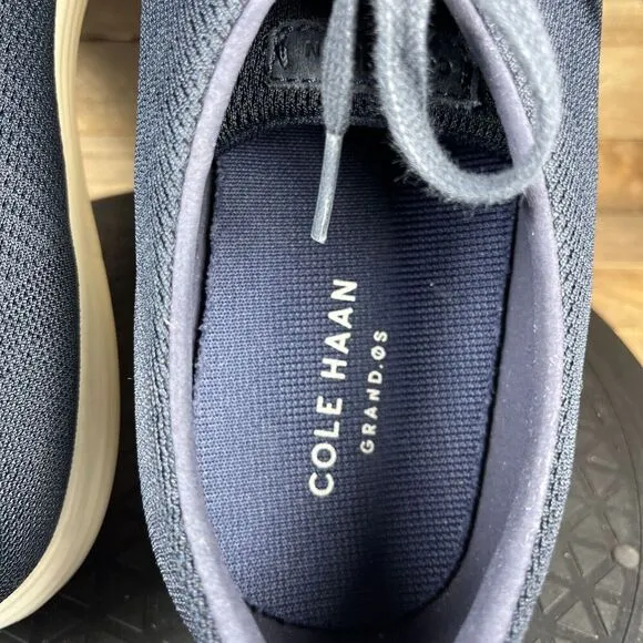 Cole Haan Grand OS Crosscourt II Mens Size 13M Blue Knit Lace Up Casual Sneakers
