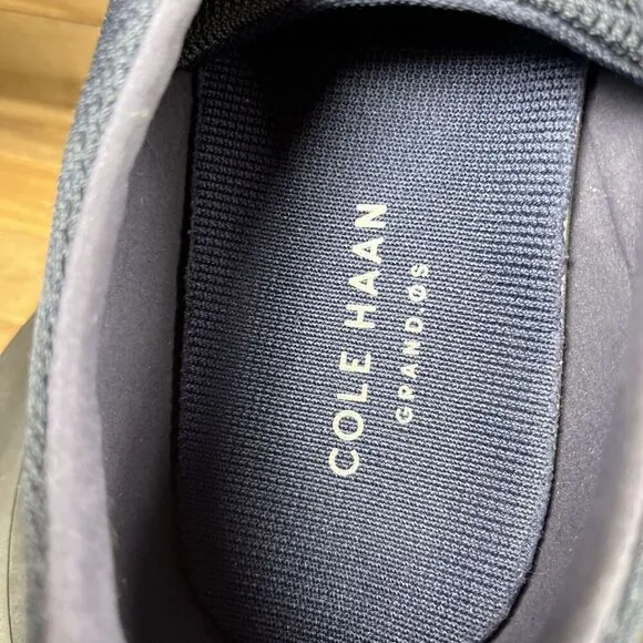 Cole Haan Grand OS Crosscourt II Mens Size 13M Blue Knit Lace Up Casual Sneakers