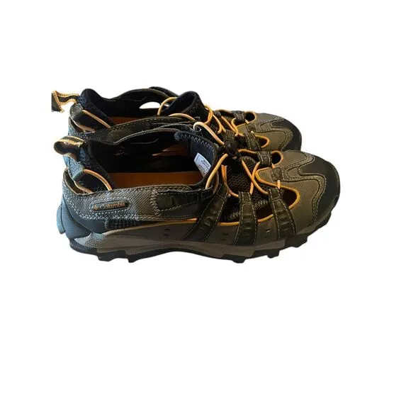 Columbia Mens Brown Lace Up Round Toe Waterproof Leather Hiking Boots Size 10