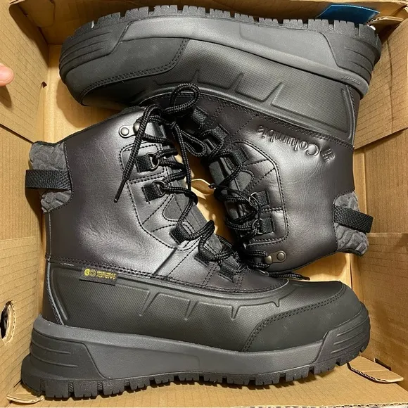 COLUMBIA mens Bugaboot celsius black boots Size 8 Wide waterproof insulation