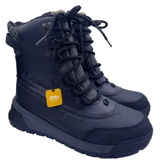 COLUMBIA mens Bugaboot celsius black boots Size 8 Wide waterproof insulation