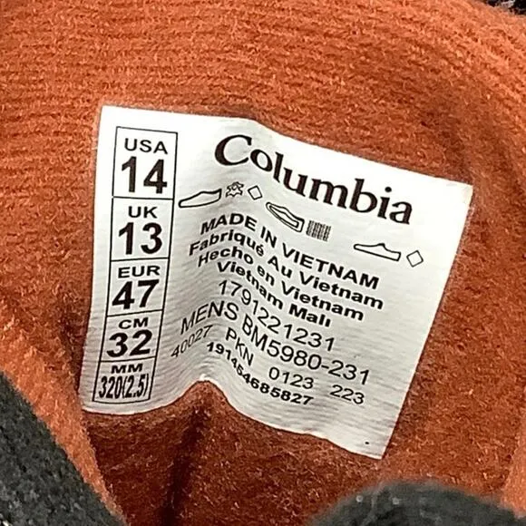 Columbia Size 14 Cordovan Rusty Bugaboot III Boots Waterproof Leather BR7-9