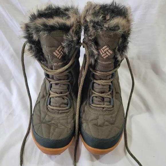Columbia Size 6.5 Women's Minx Shorty III Winter Green and Brown Boots