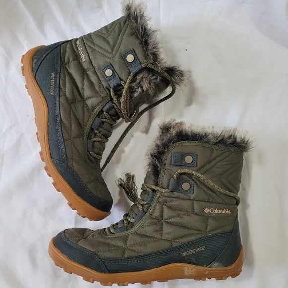 Columbia Size 6.5 Women's Minx Shorty III Winter Green and Brown Boots