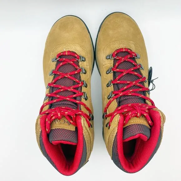 Columbia Womens Newton Ridge Plus Amped Hiking Boots Size 9.5 Tan Red WP NIB