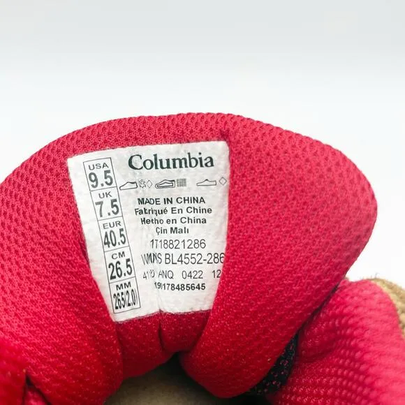 Columbia Womens Newton Ridge Plus Amped Hiking Boots Size 9.5 Tan Red WP NIB