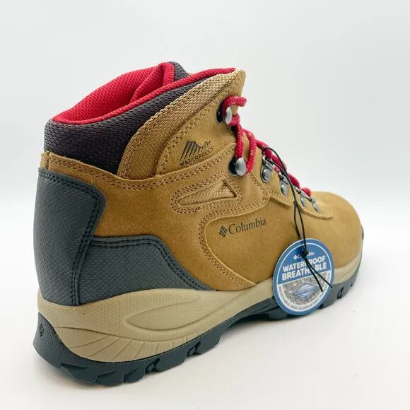 Columbia Womens Newton Ridge Plus Amped Hiking Boots Size 9.5 Tan Red WP NIB