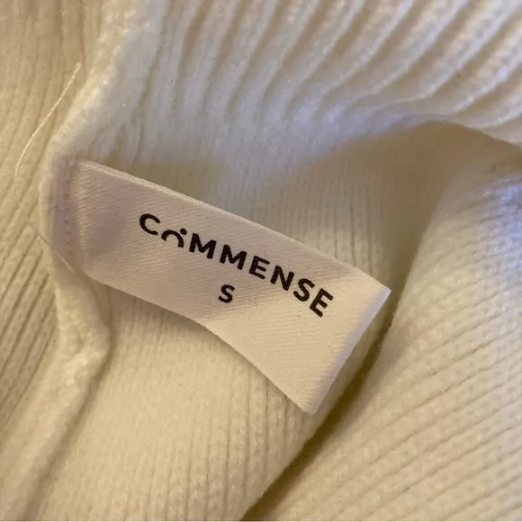COMMENSE Cream Pearl Trim Cardigan Sweater