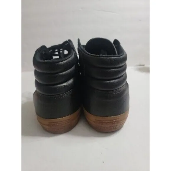 CONVERSE All-Star Chuck Taylor Leather Black High-Top Gum Bottom Shoes Mens 13