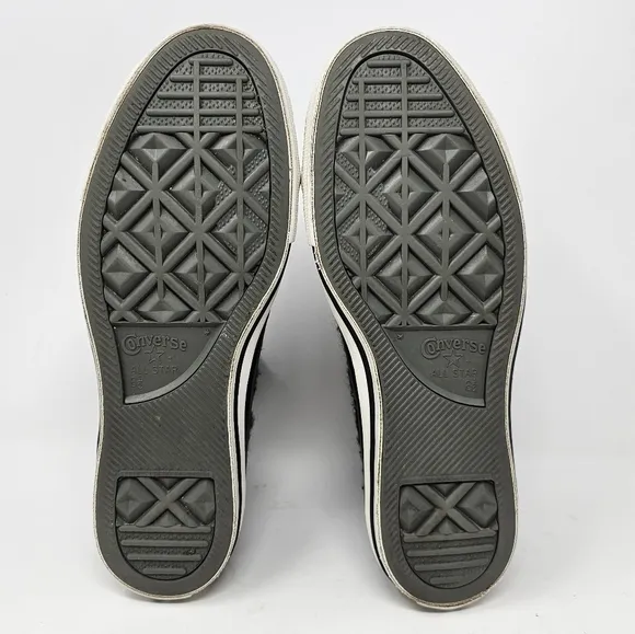 Converse AllStar Chuck Taylor Sneakers Black Grey RARE Knit Sweater Men Size 6.5