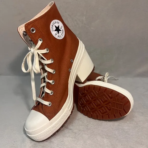 Converse Chuck 70's Deluxe Heeled Sneaker Boots Brown Unisex Sz 12 Wo's / 10 Men