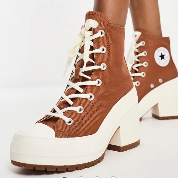 Converse Chuck 70's Deluxe Heeled Sneaker Boots Brown Unisex Sz 12 Wo's / 10 Men