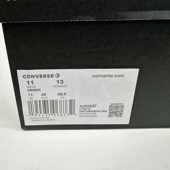 Converse Chuck Taylor All Star Hi Sneakers Mens 11 Green‎ Knit Cargo High Top