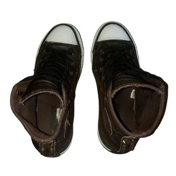 Converse Chuck Taylor All Star High Brown Leather Women's SZ 6 Sneakers 140010C