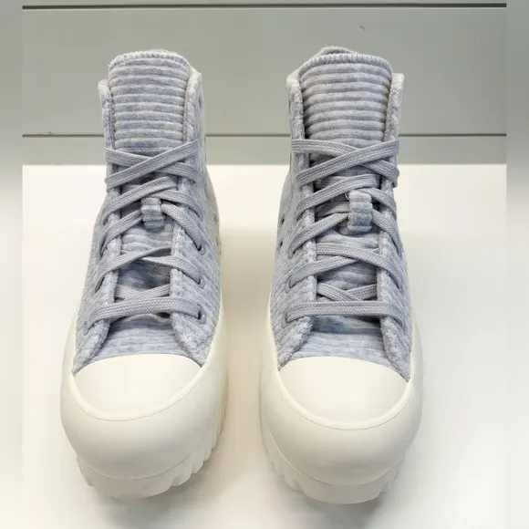 Converse CTAS Lugged 2.0 High Striped Knit Gravel Platform Sneakers Women's 7.5