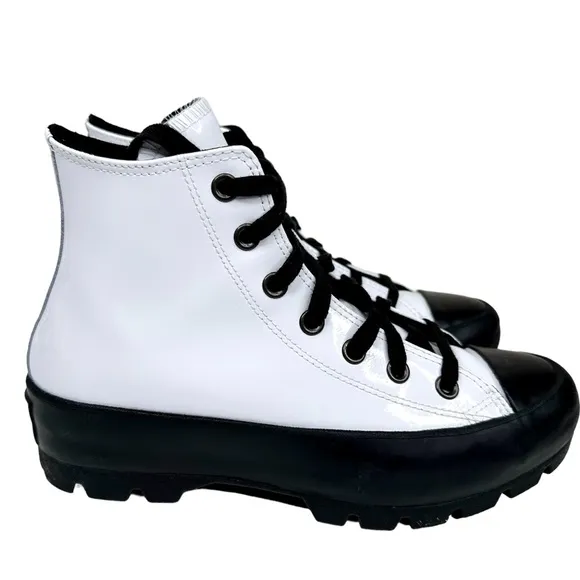 CONVERSE Surface Fusion Lugged Chuck Taylor High Top Shoe Boots Patent SZ 7.5