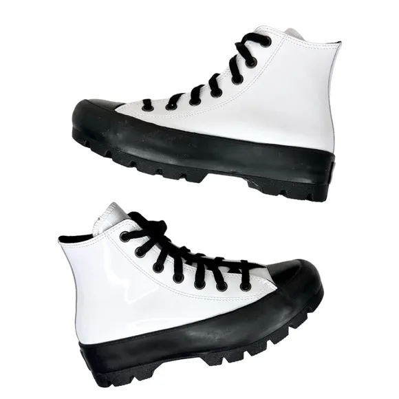CONVERSE Surface Fusion Lugged Chuck Taylor High Top Shoe Boots Patent SZ 7.5