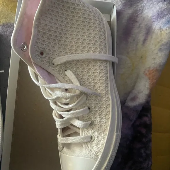 Converse White Knit High-Top Sneakers