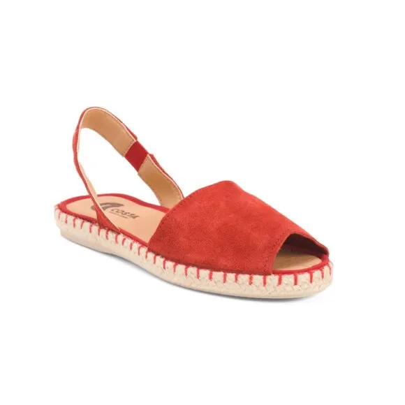COSTA ANATOMICAS  Spain Suede Espadrille Sandals With Open Toe And Back Strap