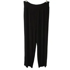 Cozy Earth Wide Leg Pull-On Lounge Pants  Ribbed Knit Bamboo Black Womens Large
