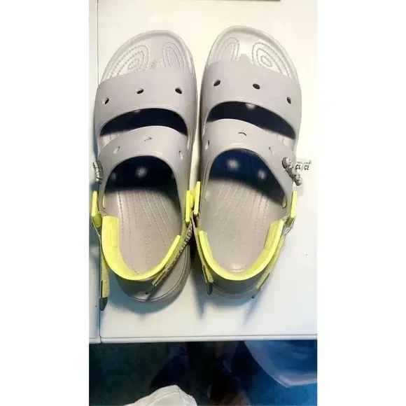 Crocs Classic All-Terrain Sandal Gray/Yellow Men's Size 12 Casual