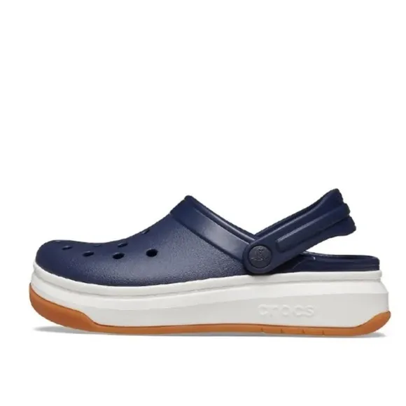 Crocs Crocsband Full Force Thick Sole Sandals Unisex Navy Blue White M7 W9
