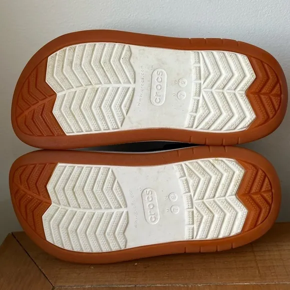 Crocs Crocsband Full Force Thick Sole Sandals Unisex Navy Blue White M7 W9