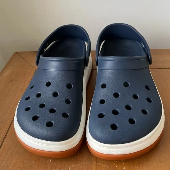 Crocs Crocsband Full Force Thick Sole Sandals Unisex Navy Blue White M7 W9