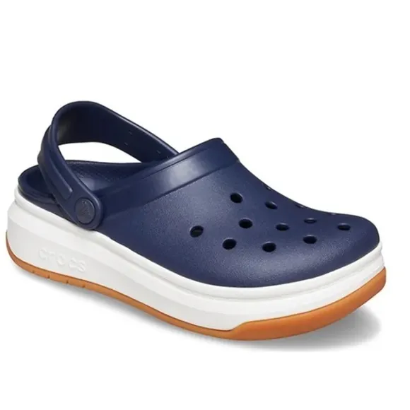 Crocs Crocsband Full Force Thick Sole Sandals Unisex Navy Blue White M7 W9