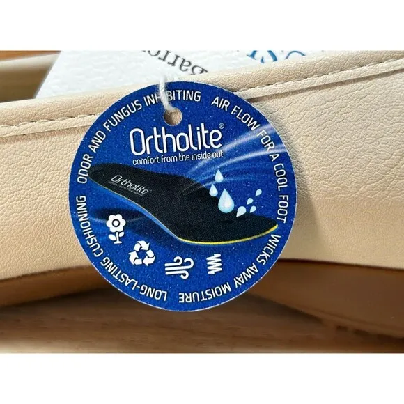 Croft &amp; Barrow Ortholite Women Beige Flats Loafers Comfort Foam Insoles Size 8MS